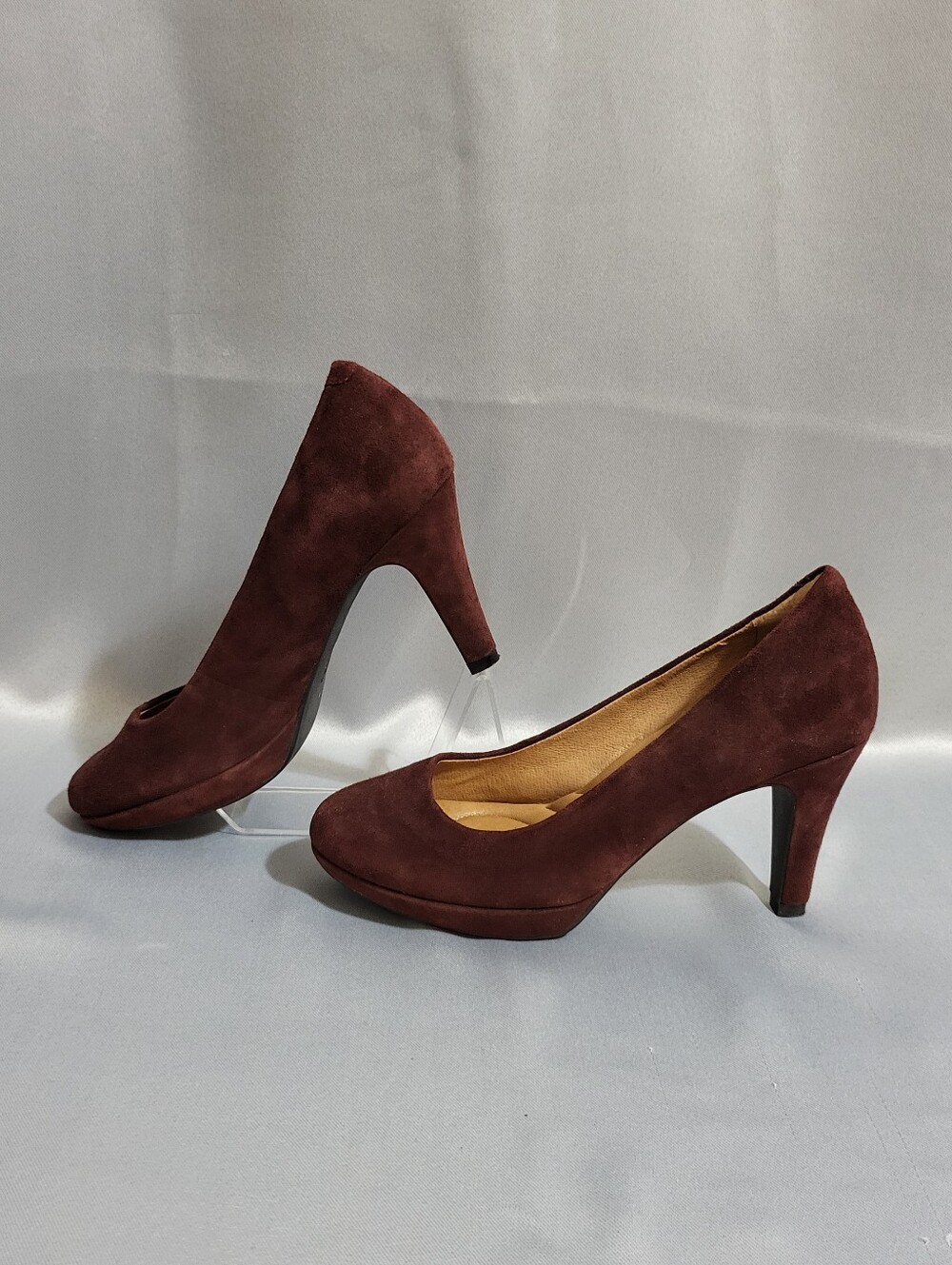 Clarks Indigo Wessex Wyvern Suede Pumps High Heel Shoes Sz 6.5 M Burgundy Glam - Picture 3 of 13